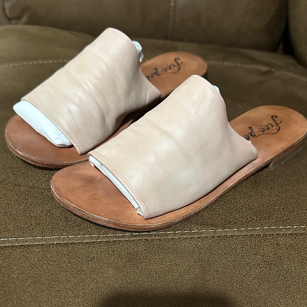 NWT Free People Womens size 7.5/8 natural Vicente Slide Sandal
